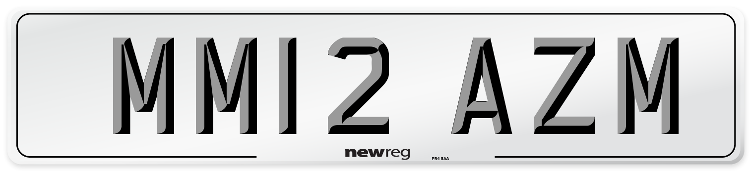 MM12 AZM Number Plate from New Reg